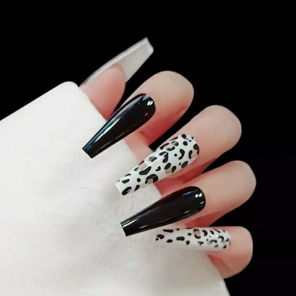 🐆 Leopard Coffin XLONG 💅 NAILS PRESS ON